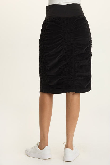 Wearables Trace Ruched Pull-On Midi Skirt  - XCVI