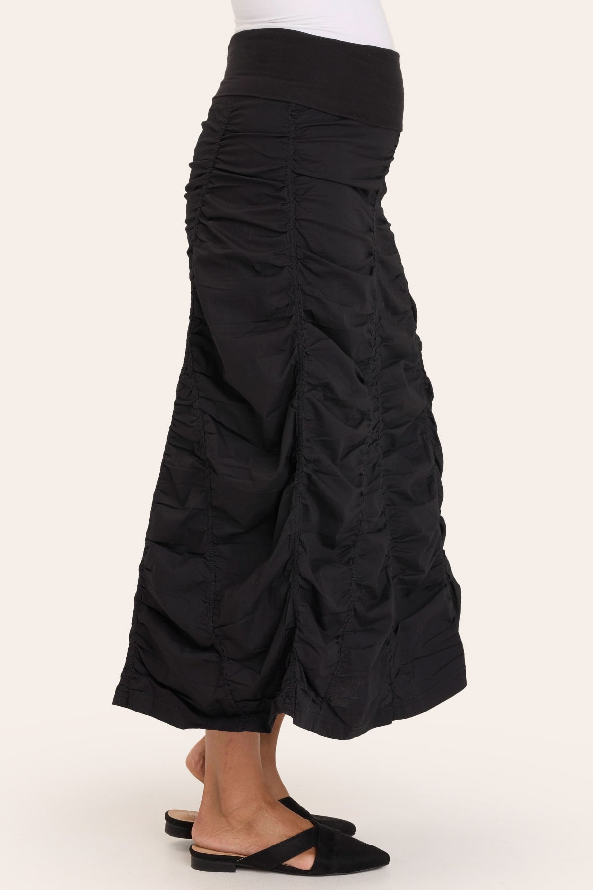 Gored Peasant Skirt in Black  - XCVI