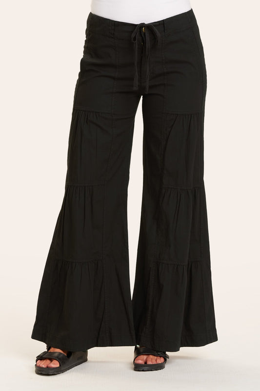 Terraced Wide Leg Pant in Black  - XCVI