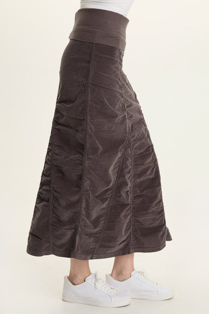 Wearables Cord Shirred Long Skirt  - XCVI