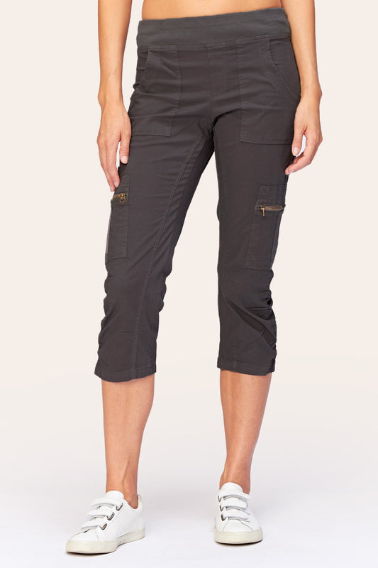 Nadia Crop in Charcoal  - XCVI