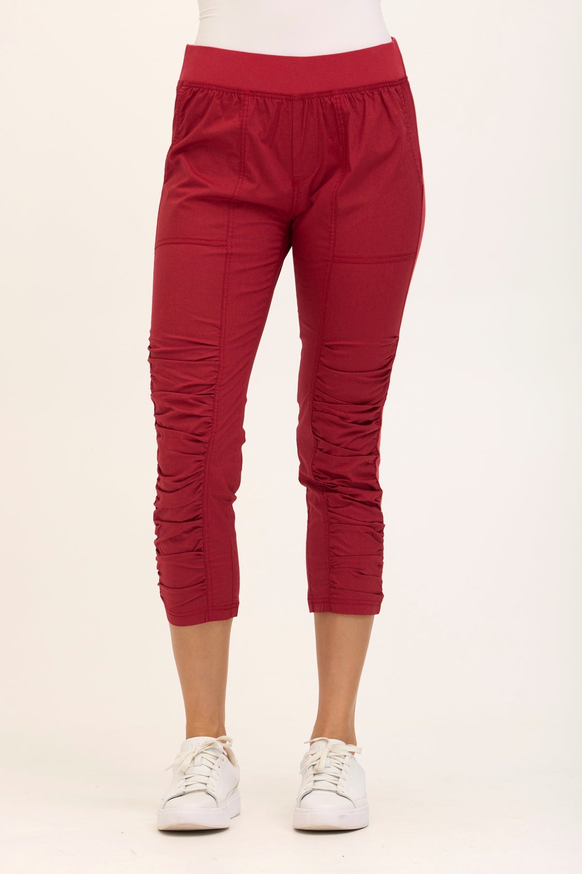 Geyser Stretch Poplin 2-Pockets Pull-On Waistband Crop Pant  - XCVI