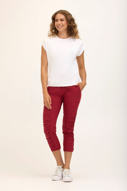 Geyser Stretch Poplin 2-Pockets Pull-On Waistband Crop Pant  - XCVI