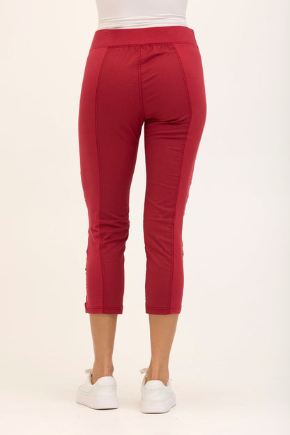 Geyser Stretch Poplin 2-Pockets Pull-On Waistband Crop Pant  - XCVI