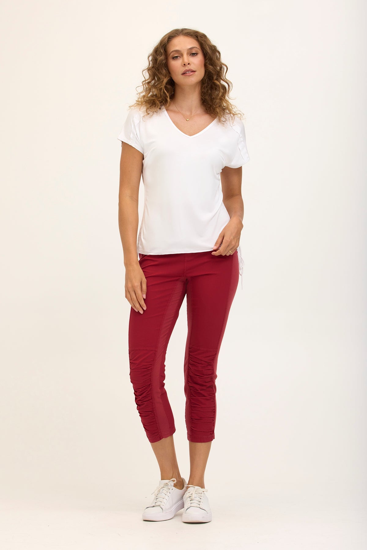 Wearables High Waist Poplin/Jersey Jetter Crop Legging  - XCVI