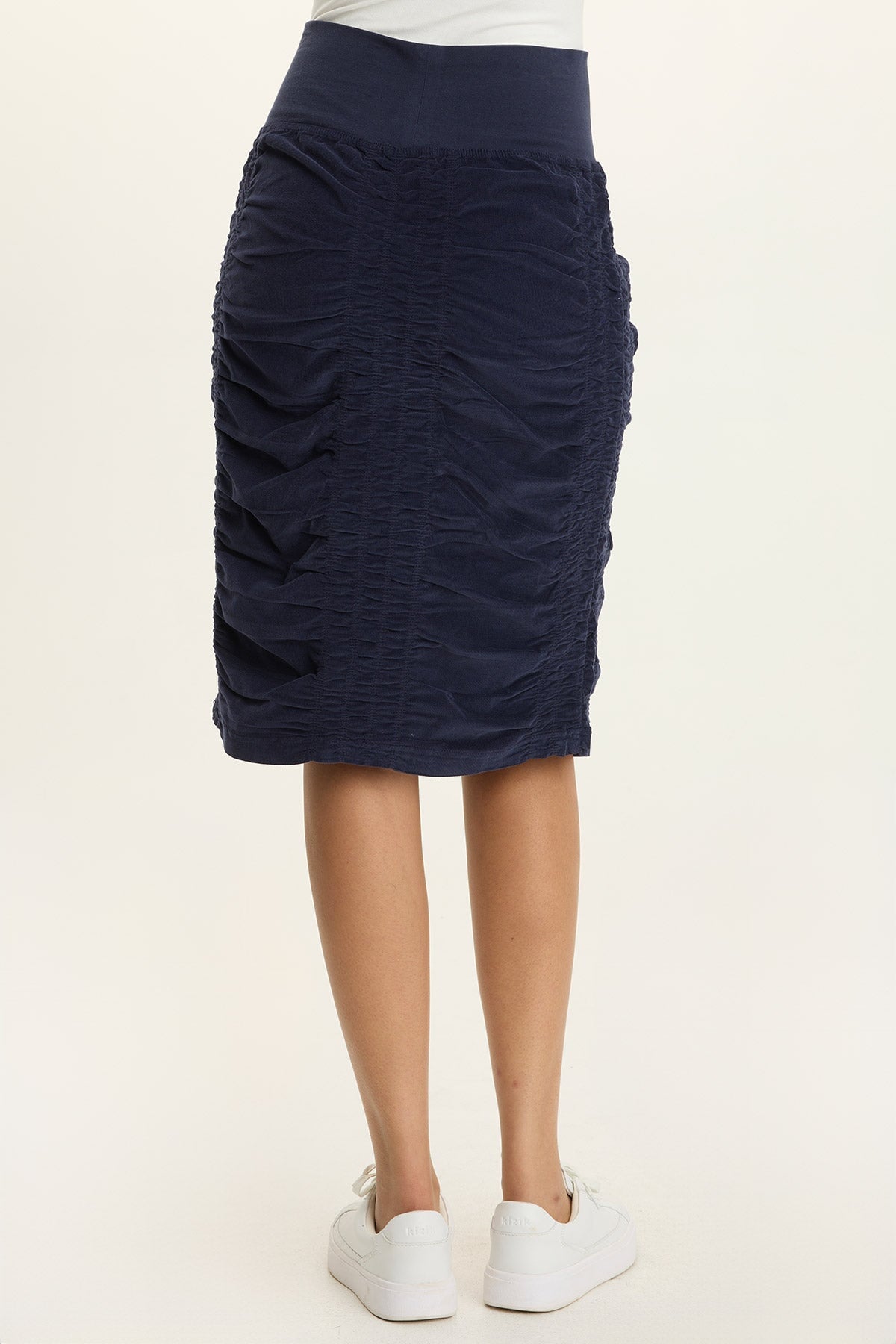 Wearables Trace Ruched Pull-On Midi Skirt  - XCVI