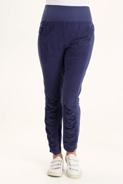 Cord Penny Legging in Navy  - XCVI