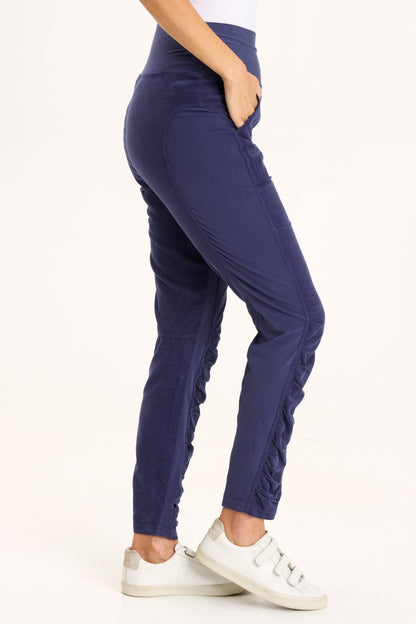 Cord Penny Legging in Navy  - XCVI
