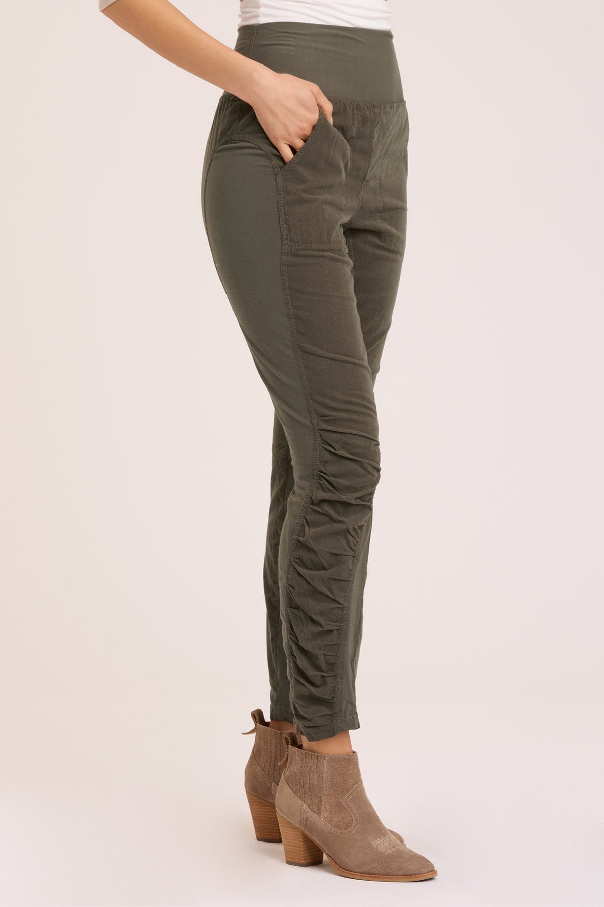 Cord Penny Legging in Olive  - XCVI