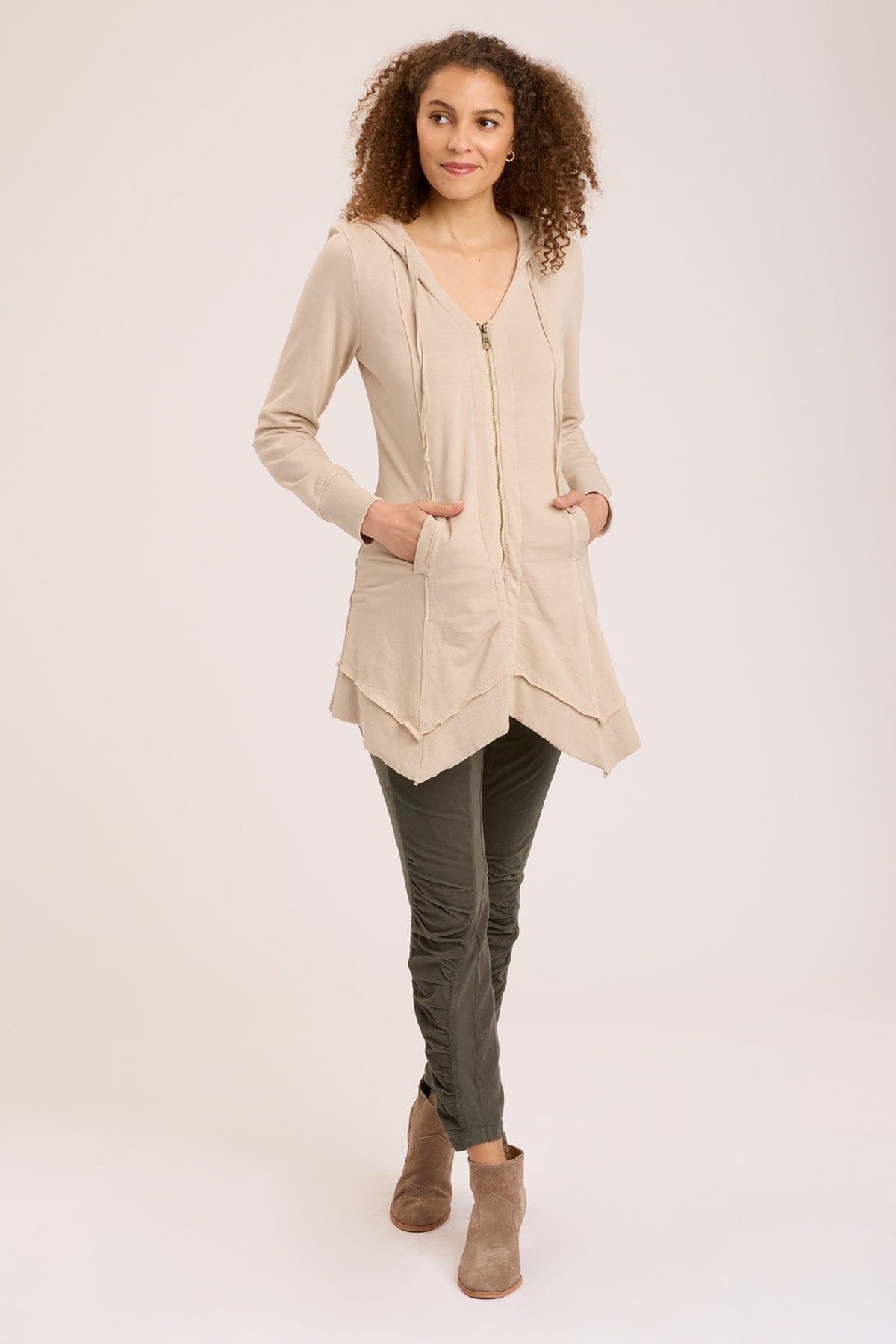 Cord Penny Legging in Olive  - XCVI