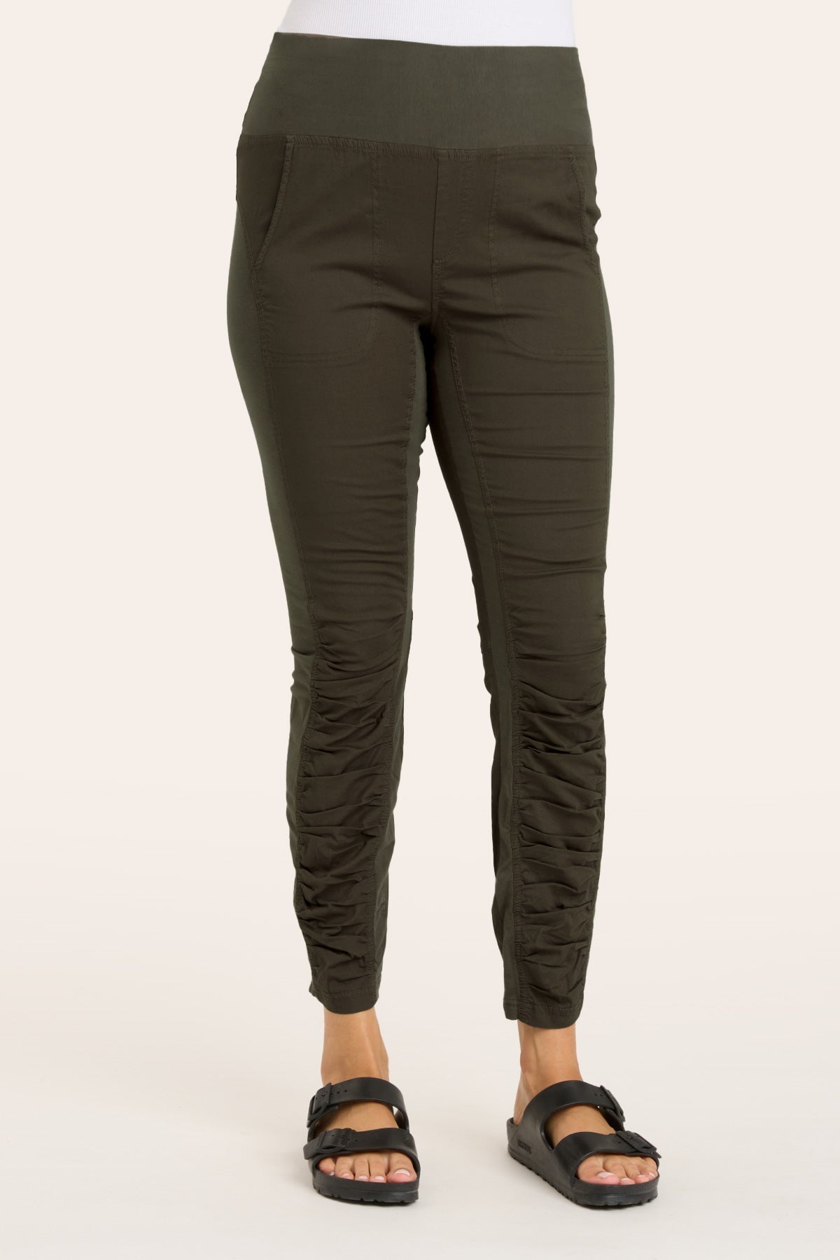 High Waist Penny Legging in Olive  - XCVI