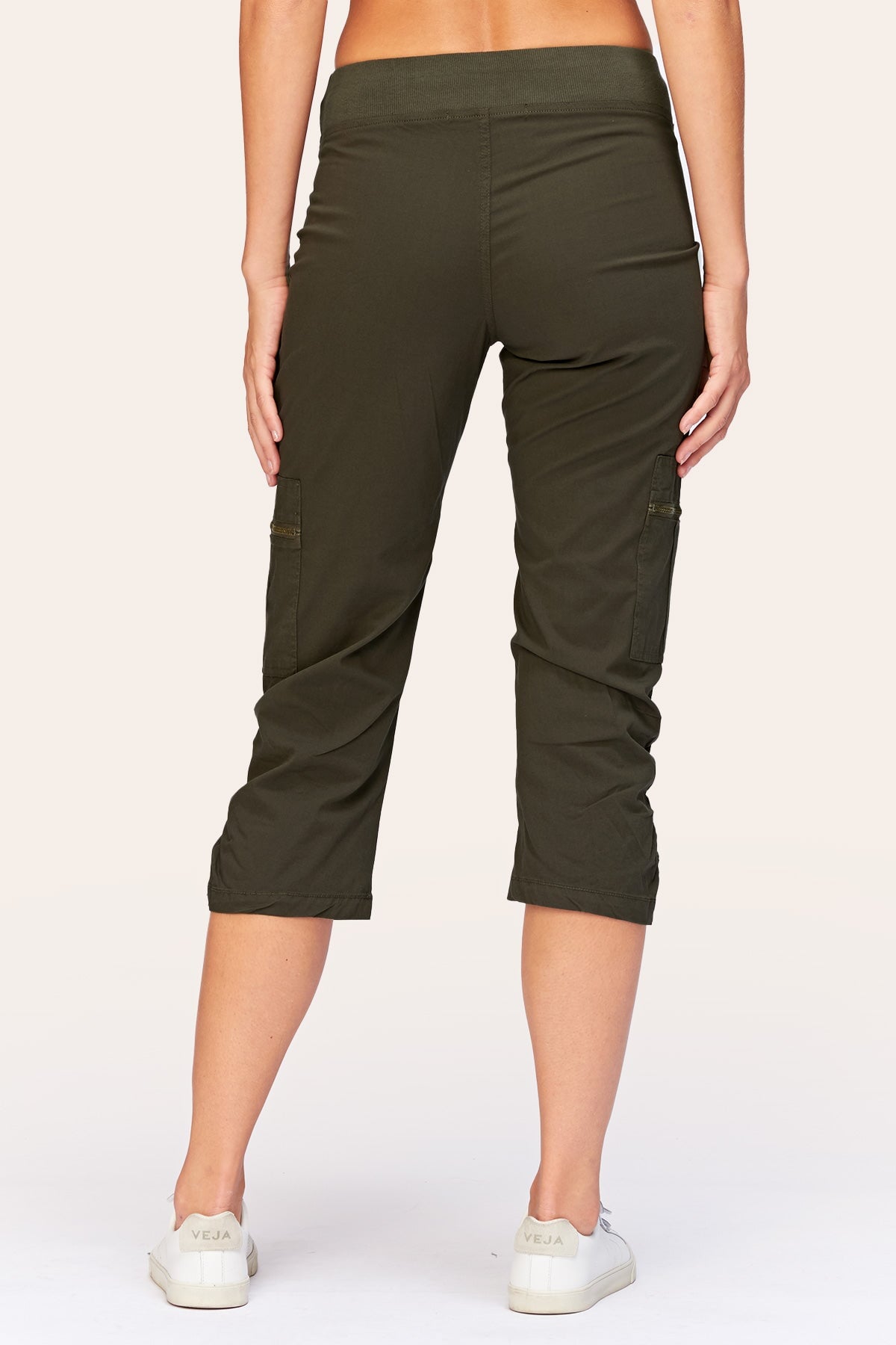 Nadia Crop in Olive  - XCVI