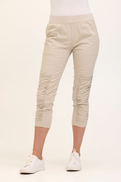 Geyser Stretch Poplin 2-Pockets Pull-On Waistband Crop Pant  - XCVI