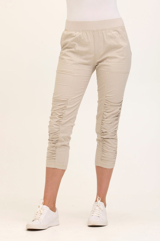 Geyser Stretch Poplin 2-Pockets Pull-On Waistband Crop Pant  - XCVI