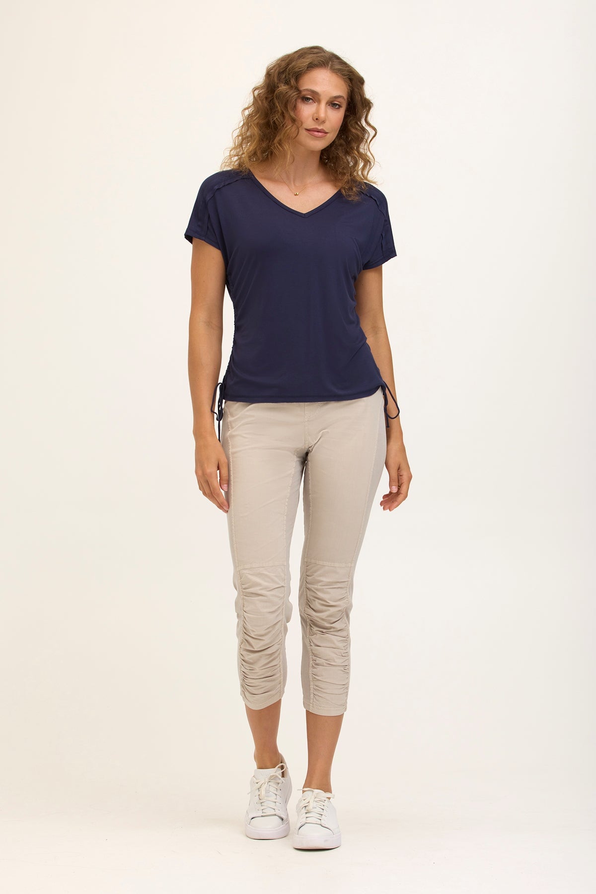 Wearables High Waist Poplin/Jersey Jetter Crop Legging  - XCVI