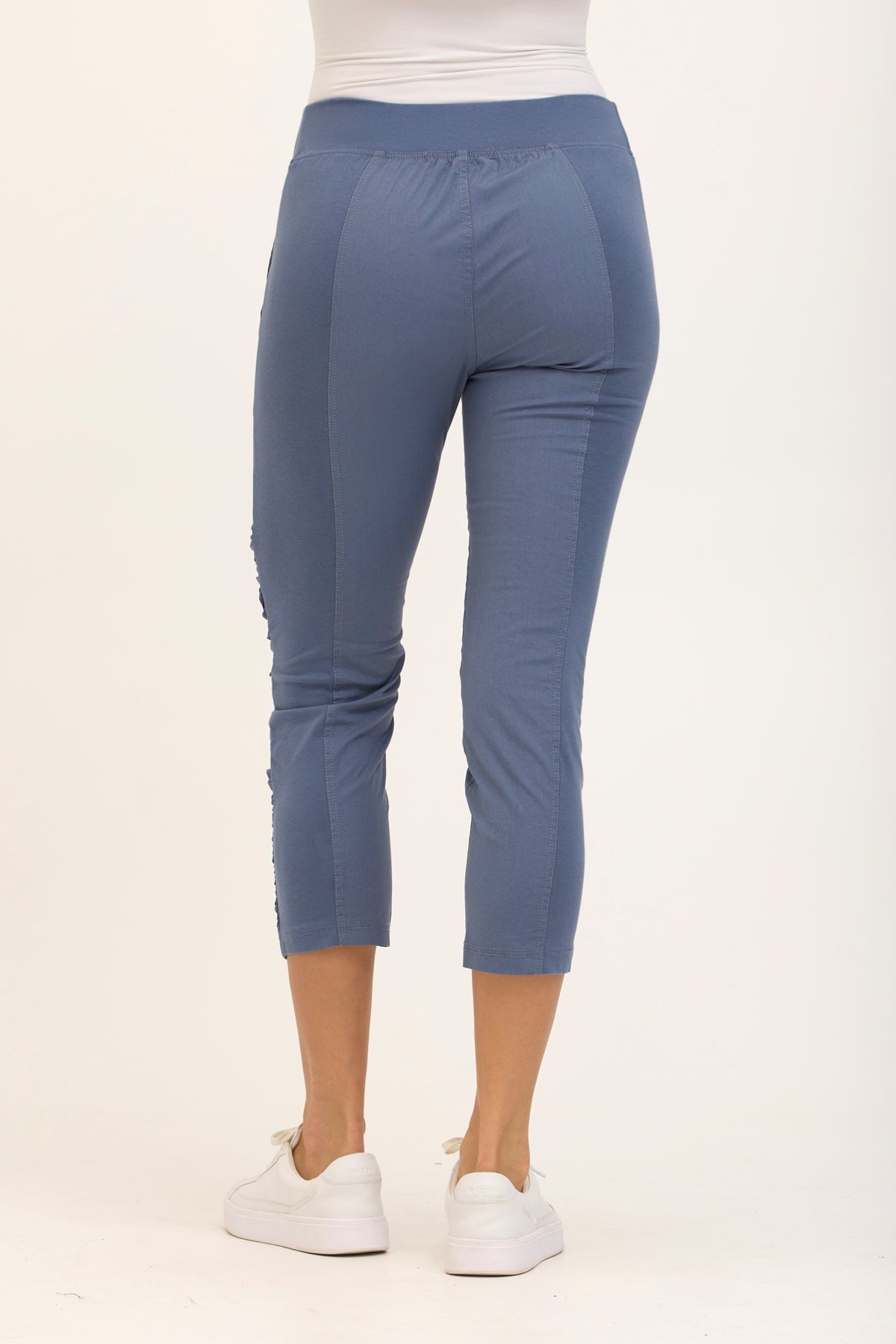 Geyser Stretch Poplin 2-Pockets Pull-On Waistband Crop Pant  - XCVI
