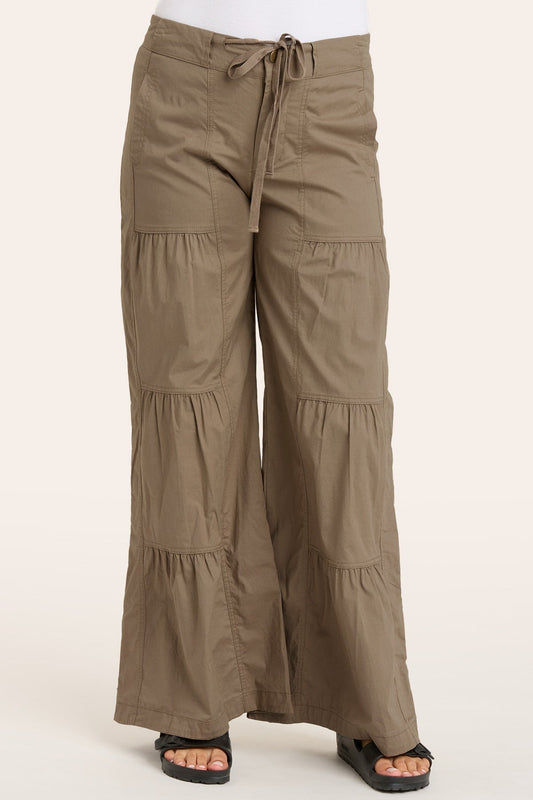 Terraced Wide Leg Pant in Truffle  - XCVI