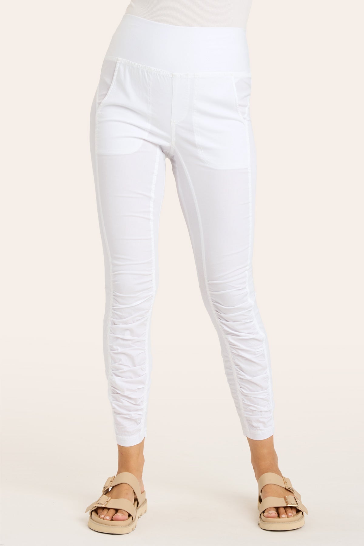 High Waist Penny Legging in White  - XCVI