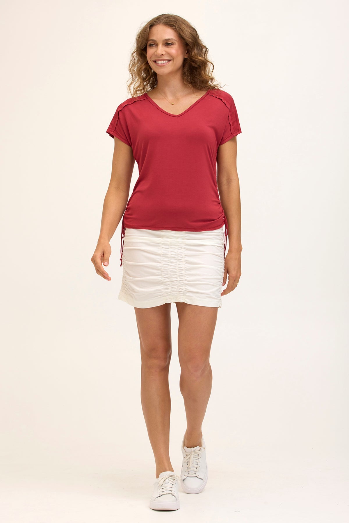 The Trace Skirt in White  - XCVI
