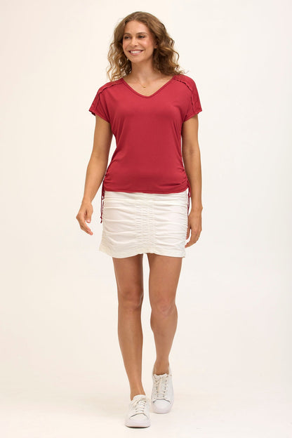 The Trace Skirt in White  - XCVI