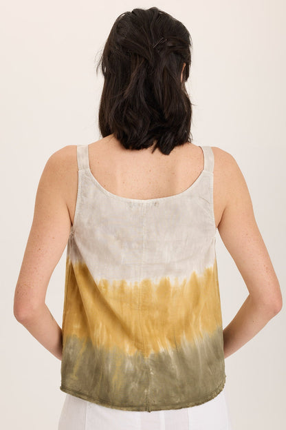 Wearables Shawnie Flowy Linen Pintuck Tank Tricolor Ombre Voyage - XCVI