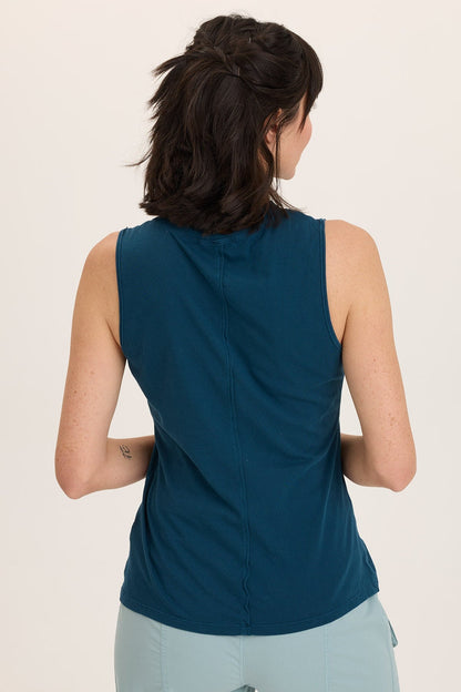 Wearables Lunell Stretch Jersey Boat Neck Tank Top Abyss Pigment - XCVI