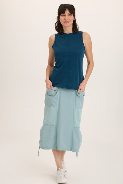 Wearables Lunell Stretch Jersey Boat Neck Tank Top Abyss Pigment - XCVI