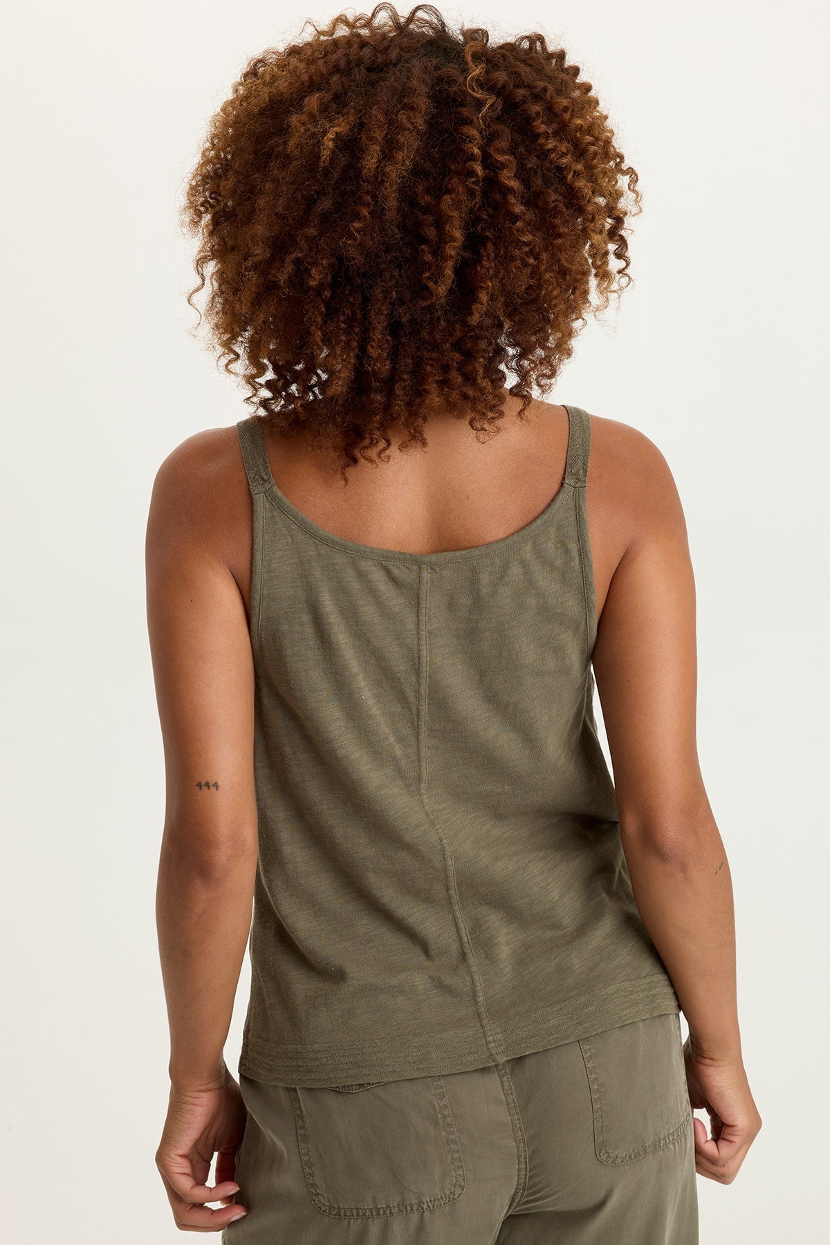 Faizon Tencel Twill Adjustable Buckle Straps Tank English Moss - XCVI