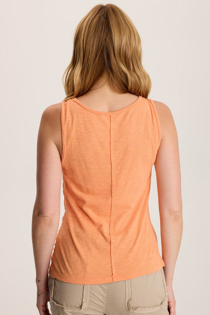 Sherwin Scoop Neck Cinchable Tank Peach Mimosa - XCVI