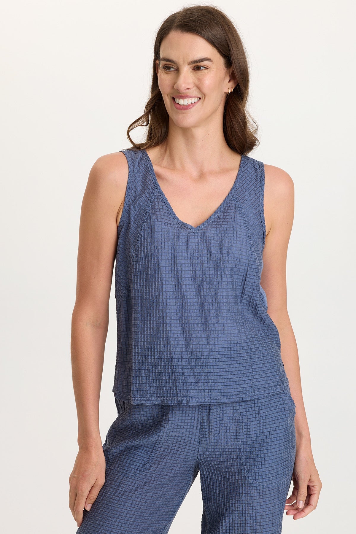 Aria Waffle Weave Bra-Friendly Sporty Tank Hypnotic Pigment - XCVI