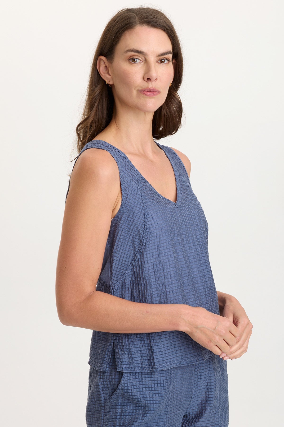 Aria Waffle Weave Bra-Friendly Sporty Tank Hypnotic Pigment - XCVI