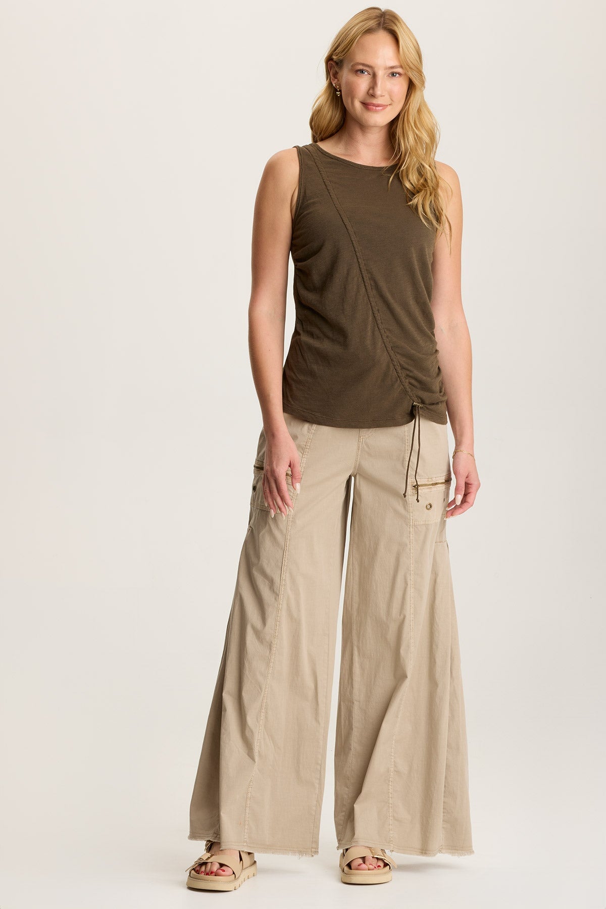 Sherwin Scoop Neck Cinchable Tank Westgate Pigment - XCVI