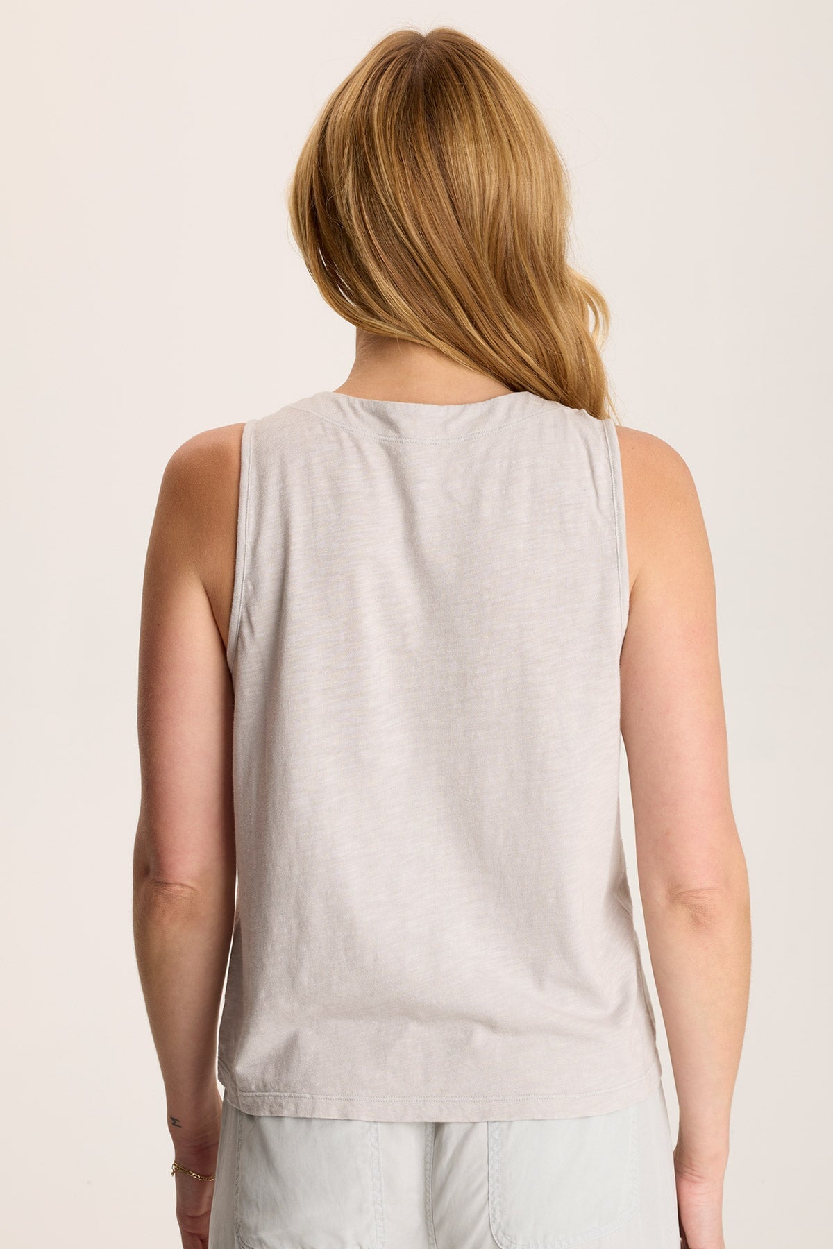 Quan Embroidered Tank – Twill with Artist-Curated Design Grey Marble - XCVI