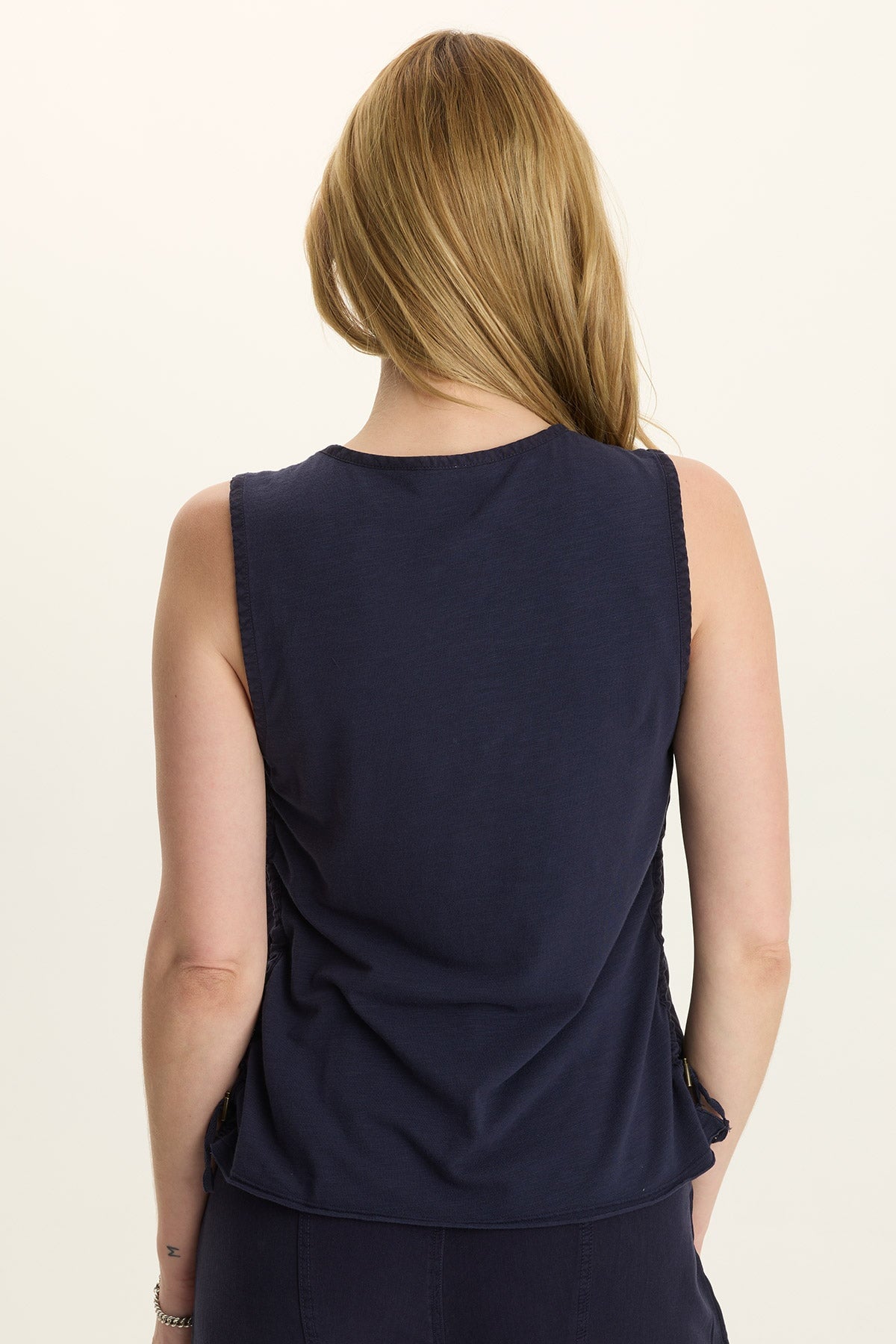 Wearables Ilieana Cinched Twill Tank Navy - XCVI