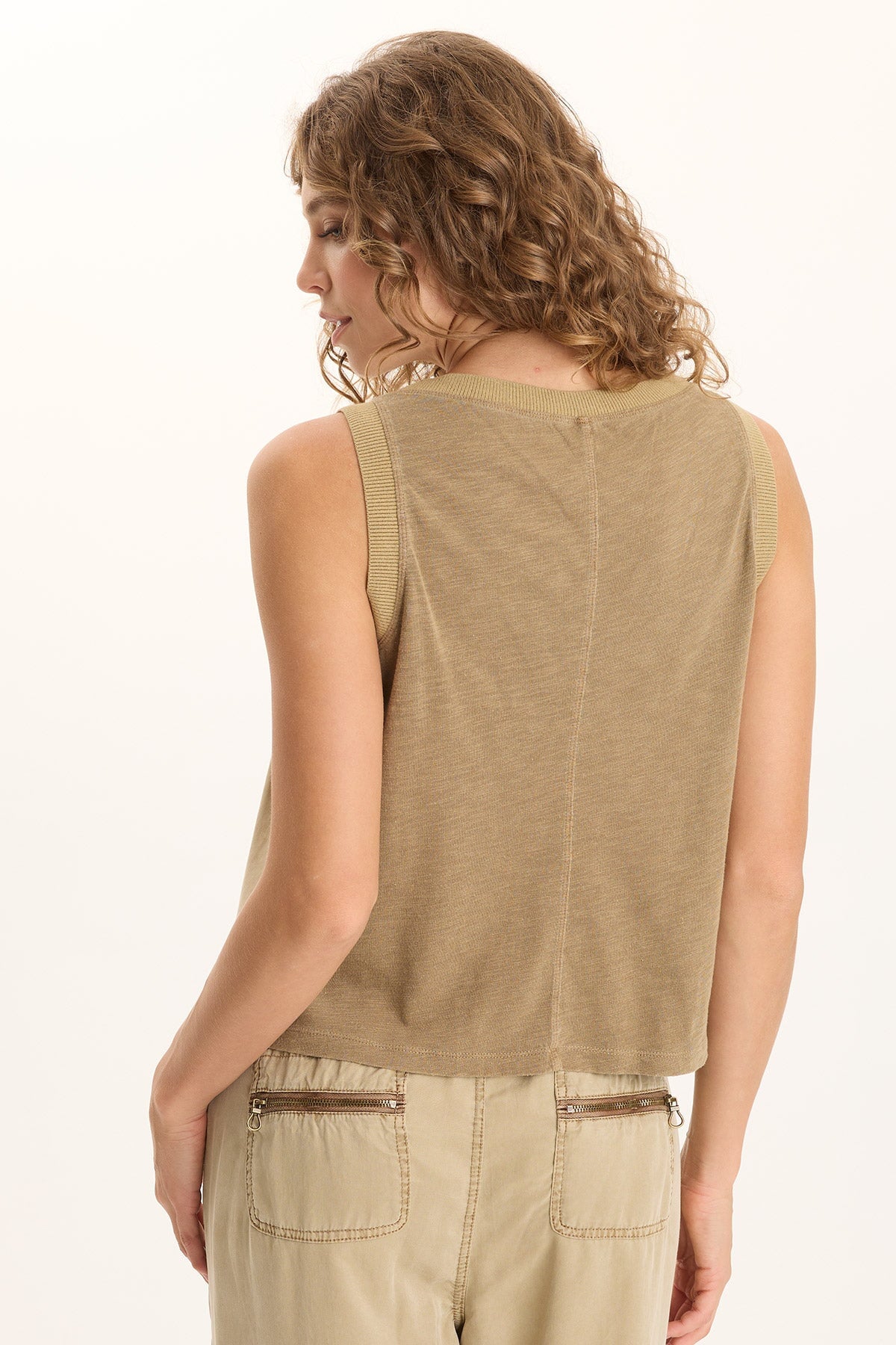 Embroidered Katrine Twill Novelty Tank Plateau Pigment - XCVI