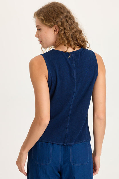 Cobie Indigo Twill Cord-Cinch Tank Sluice Wash - XCVI