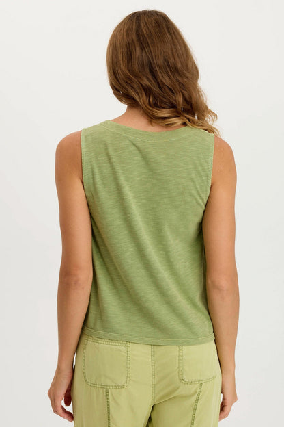 Massimo Twill + Jersey Essential Wide-Neck Tank Matsu Pigment - XCVI