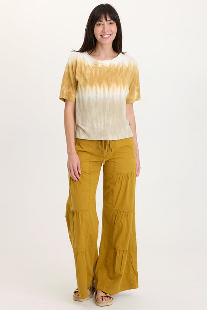 Lyra Slub Jersey Dolman Sleeve Raw-Edge Boatneck Tee Paradox Wash Radiance - XCVI