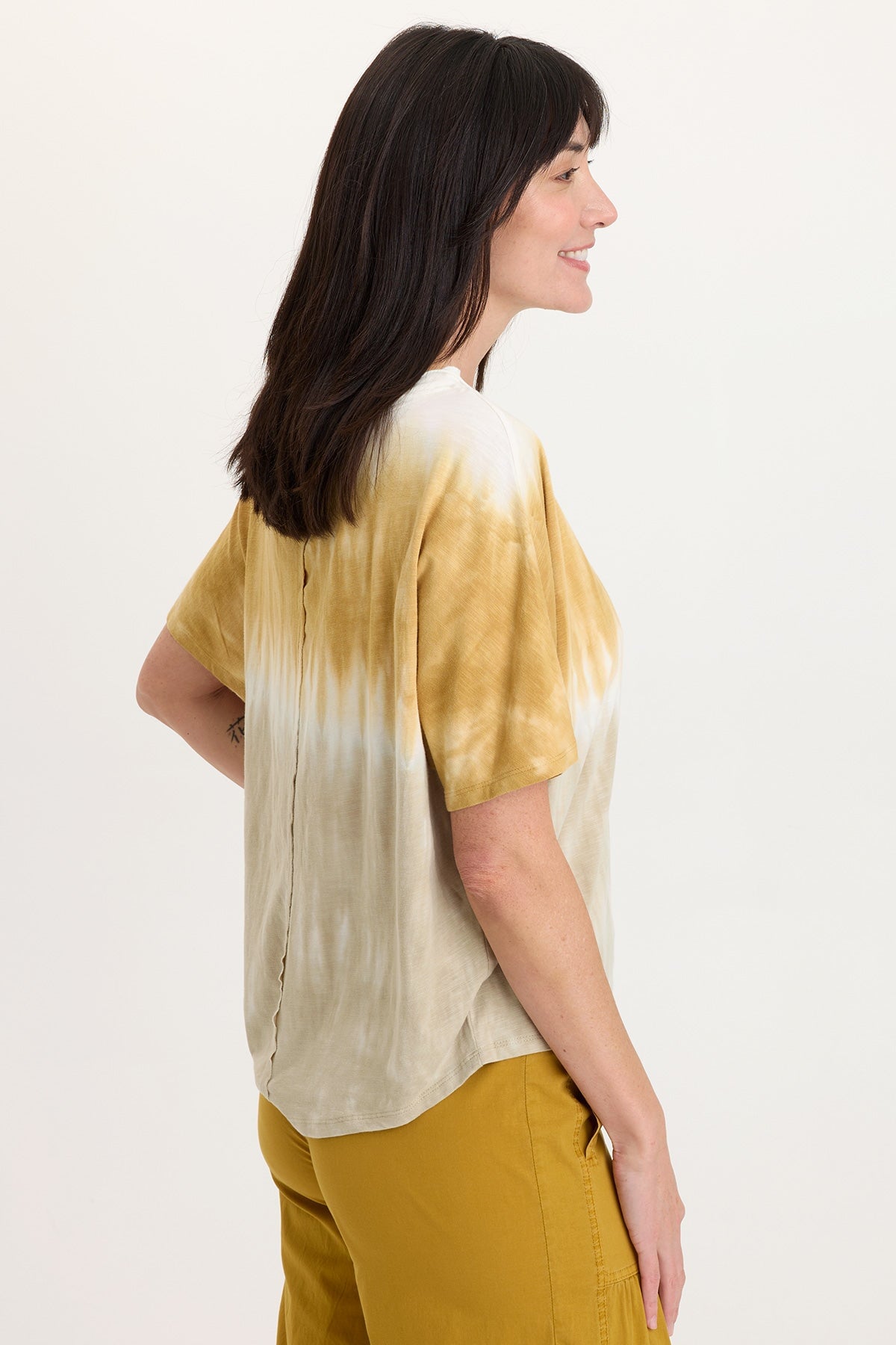 Lyra Slub Jersey Dolman Sleeve Raw-Edge Boatneck Tee Paradox Wash Radiance - XCVI