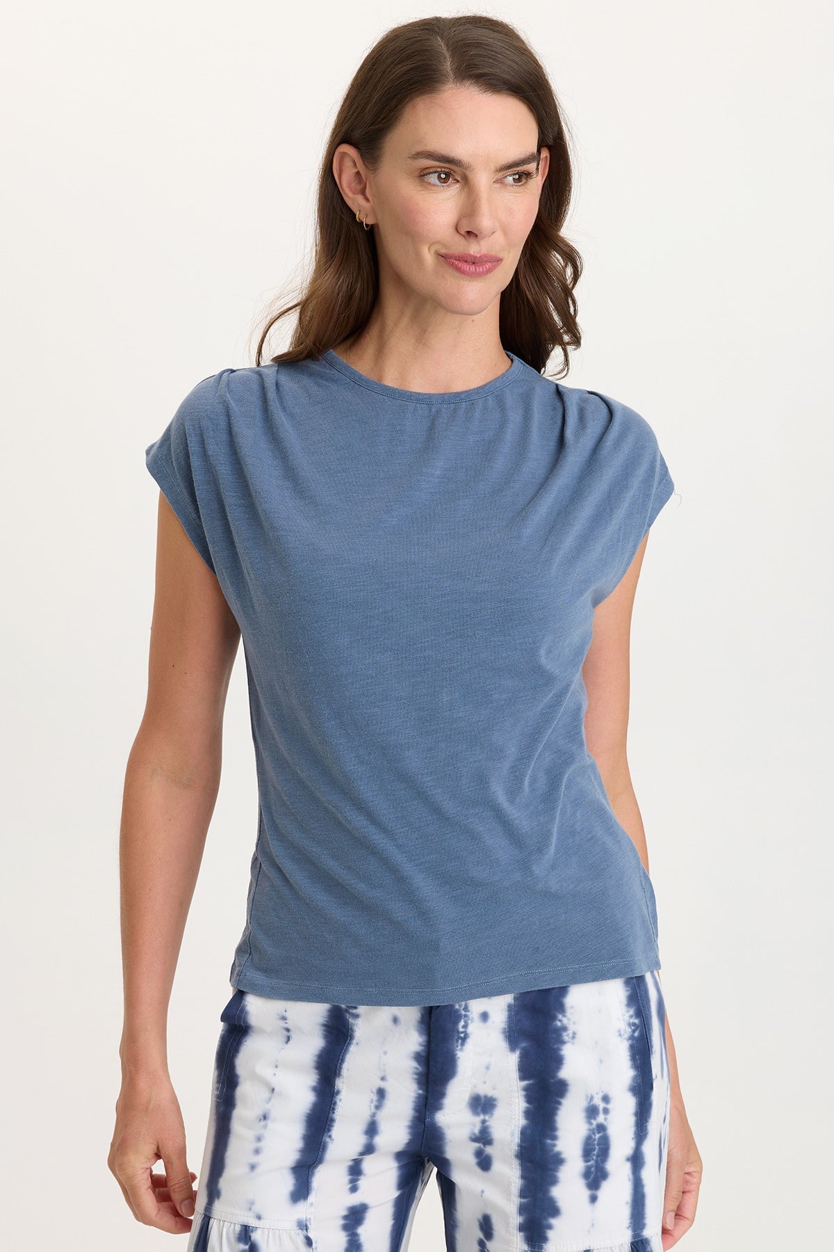 Wearables Arwen Slub Jersey Mock Neck Tee Hypnotic Pigment - XCVI