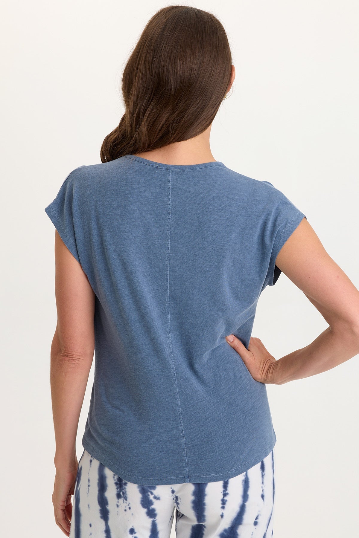Wearables Arwen Slub Jersey Mock Neck Tee Hypnotic Pigment - XCVI