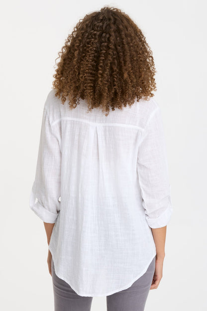 Porter Blouse in White White - XCVI