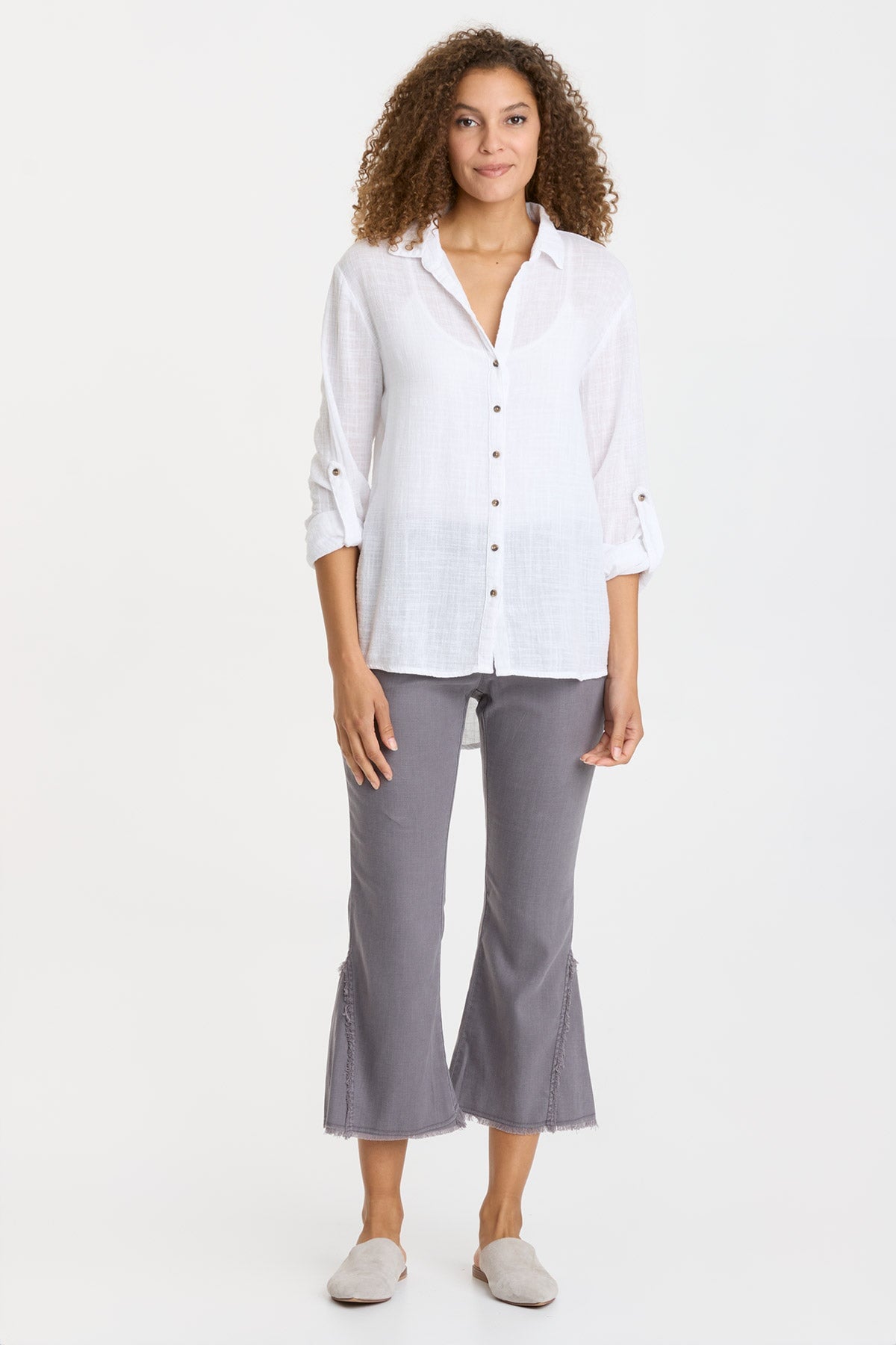 Porter Blouse in White White - XCVI