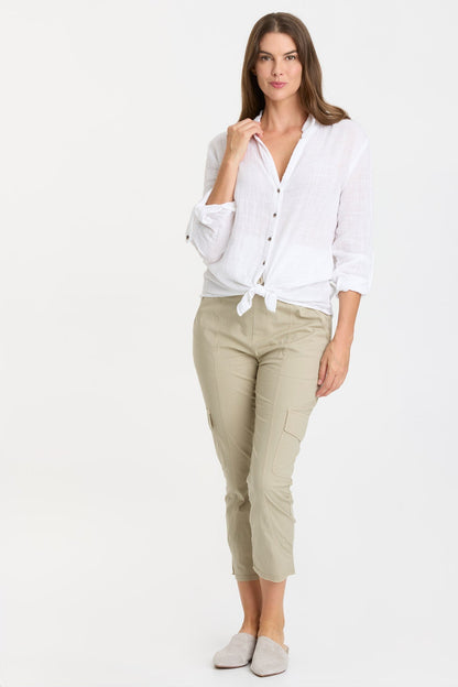 Porter Blouse in White White - XCVI