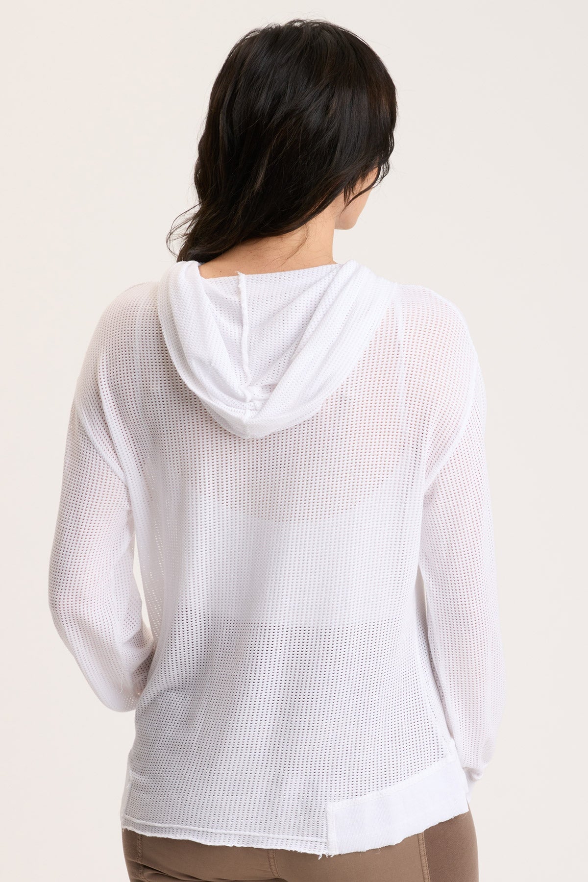 Mesh Sidel Hoodie in White White - XCVI