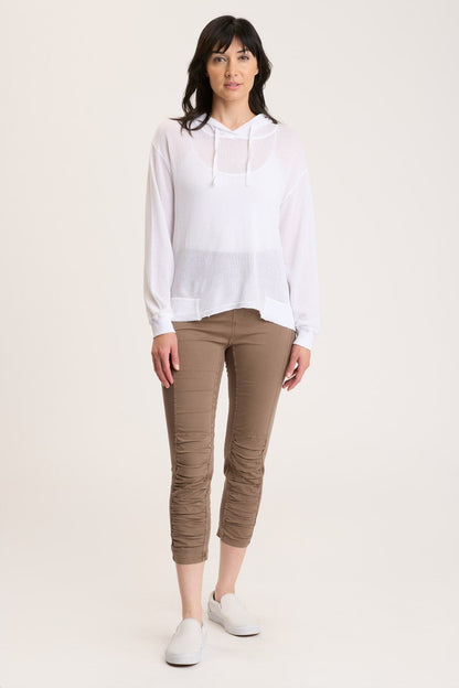Mesh Sidel Hoodie in White White - XCVI