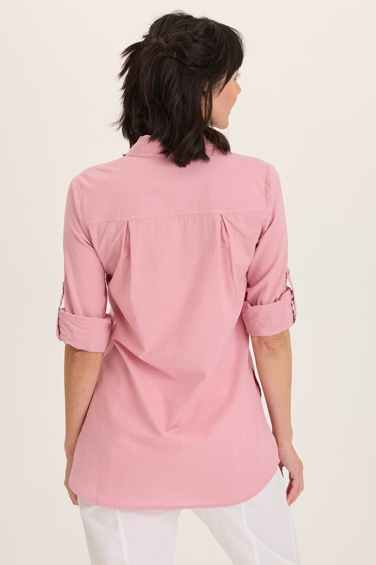 Wearables Reporter Longline Voile Button-Down Top Sweet Pea - XCVI