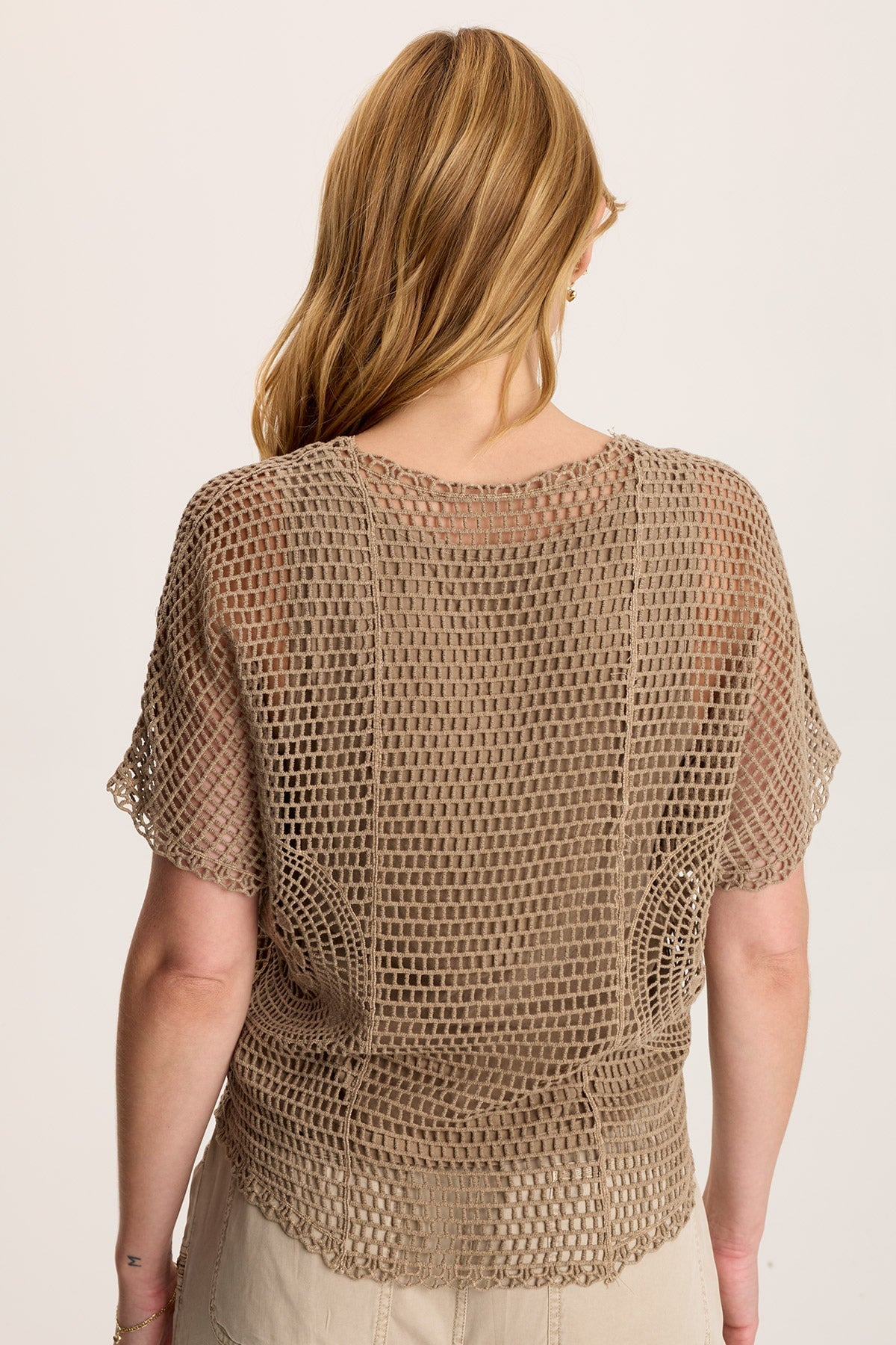 Centre Crochet Tee – Layered with Jersey Lining Tanglewood Pigment - XCVI