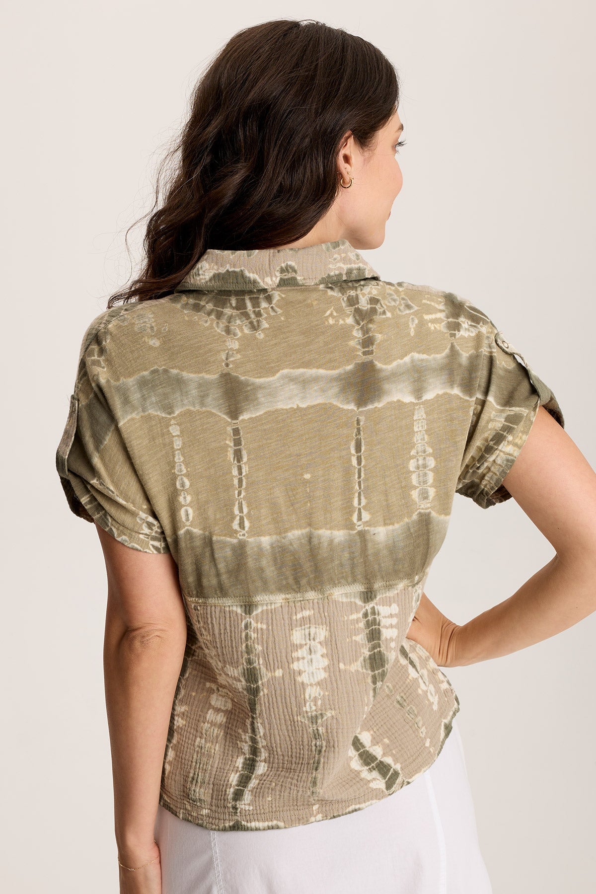 Anders Short Sleeve Collared Top Karma Wash - XCVI