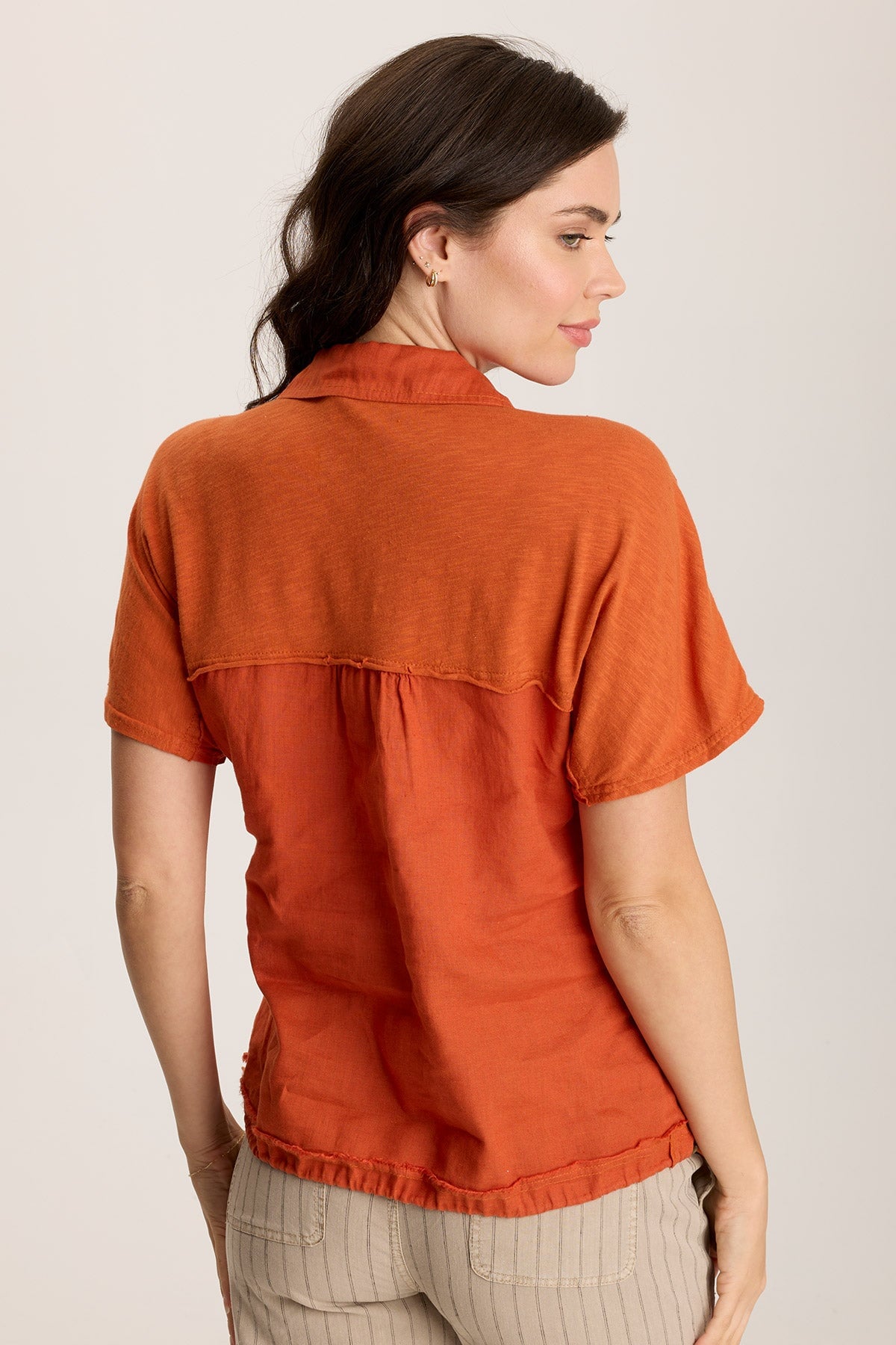 Inola Linen Cinched Button-Up Top Oriole - XCVI